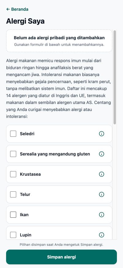 Editor Alergi Saya Good4Me? saat ini