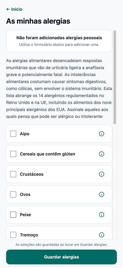 Editor atual de Minhas Alergias do Good4Me?