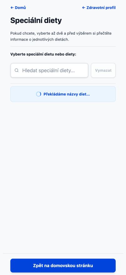 Aktuální stránka Good4Me? Speciální diety s vyhledávatelnými možnostmi diet