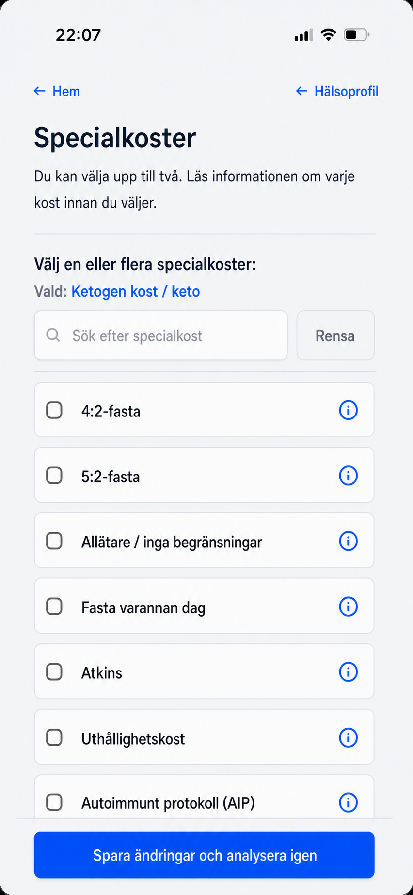 Lägg till specialkost