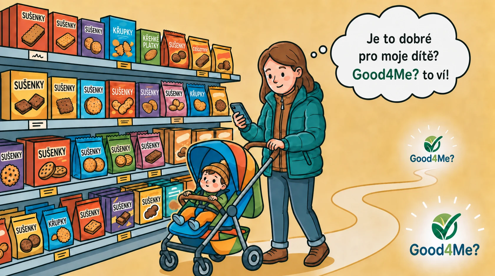 Matka a syn si vybírají jídlo pomocí Good4Me?